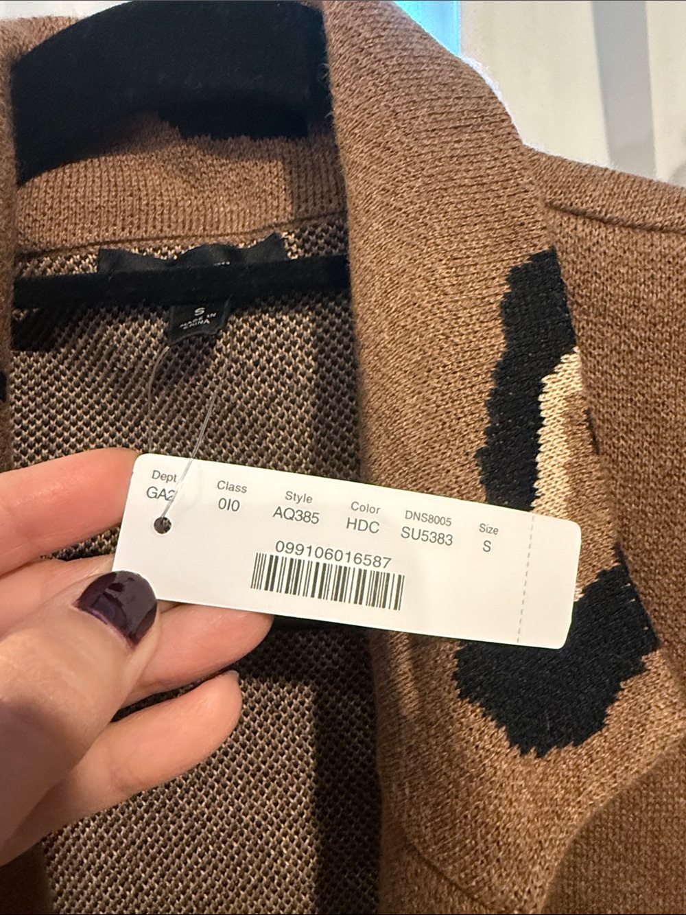 J.Crew Ella Leopard Long Sweater Blazer Womens Small Camel Open Front Pockets - Picture 5 of 9